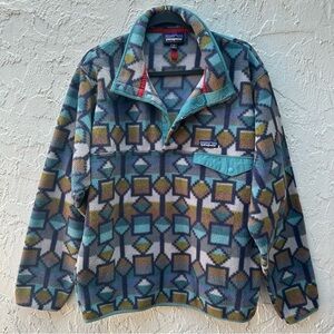 PATAGONIA Jacket Mens Medium Synchilla Cedar Mesa Big Geometric Aztec Fleece